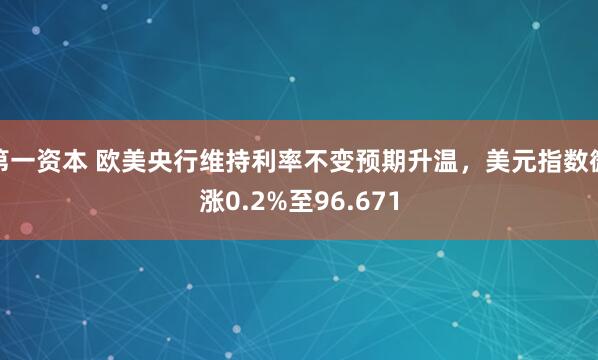 第一资本 欧美央行维持利率不变预期升温，美元指数微涨0.2%至96.671
